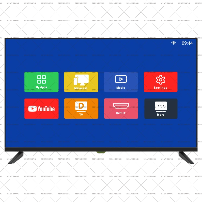 A TV with Linux OS. It has 8 basic functions, including "My Apps, Miracast function, Media by reading USB, Settings, Youtube, Digital TV function, Input as a monitor, and more".