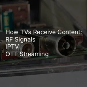 Featured Image of article - how TVs receive content from RF signals, IPTV, and OTT streaming.