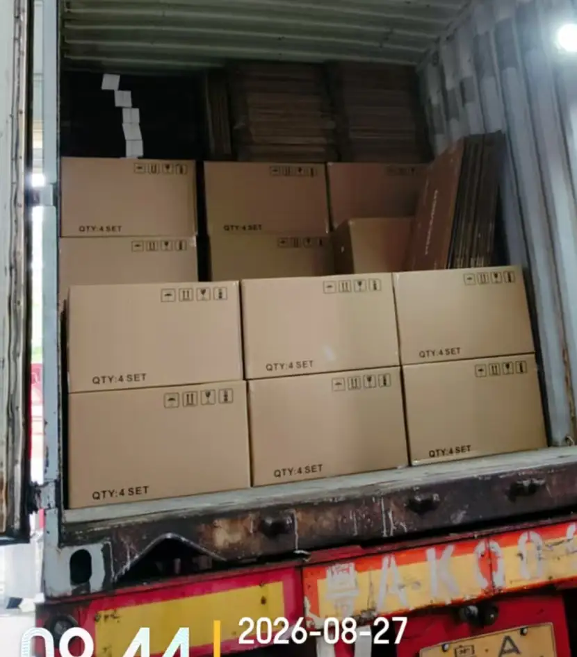 TV SKD components loaded on a truck.